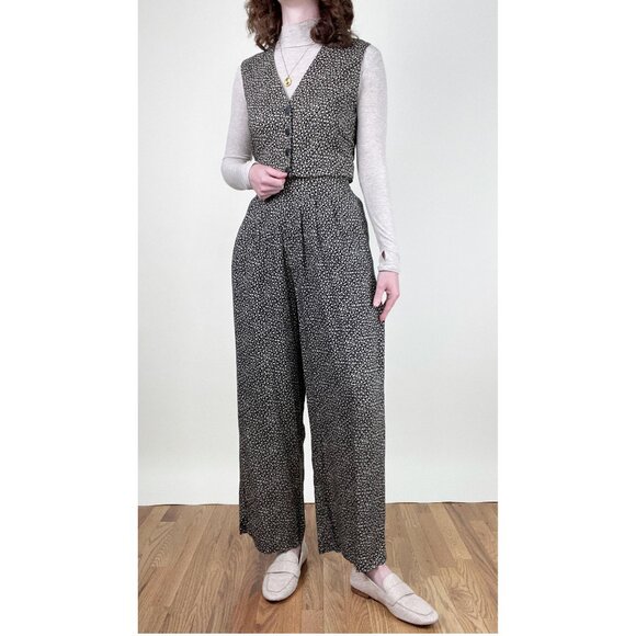 Vintage Matching Set Trouser Pants Vest Top Suit Old Money Quiet Luxury 90s Y2K - Picture 1 of 12